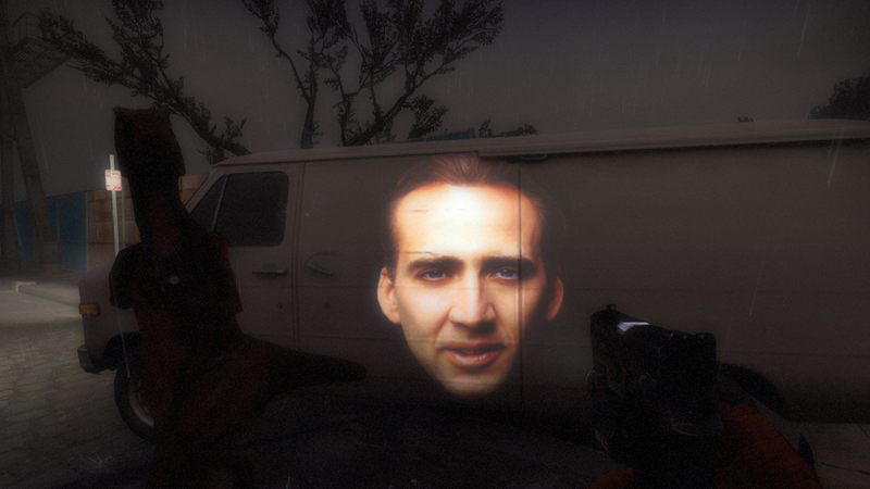 Illustration for article titled This Nicolas Cage Flashlight Will Keep You Safe In Left 4 Dead 2